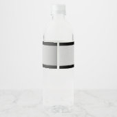 Zeitgemäße Imitate Silver Ombre Stripes & Black Wasserflaschenetikett (Rückseite)