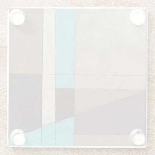 Zeitgemäße Minimalistische Malerei mit tiefer Farb Glasuntersetzer (Rückseite)