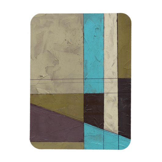 Zeitgemäße Minimalistische Malerei mit tiefer Farb Magnet (Vertikal)