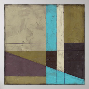 Zeitgemäße Minimalistische Malerei mit tiefer Farb Poster