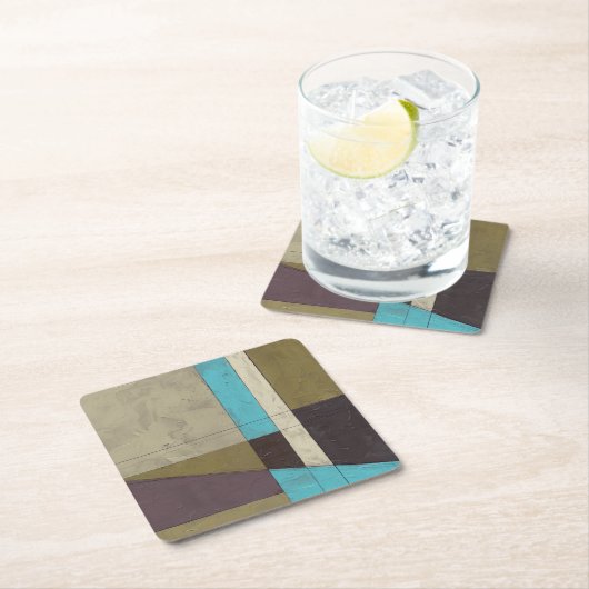 Zeitgemäße Minimalistische Malerei mit tiefer Farb Rechteckiger Pappuntersetzer (Vor Ort)