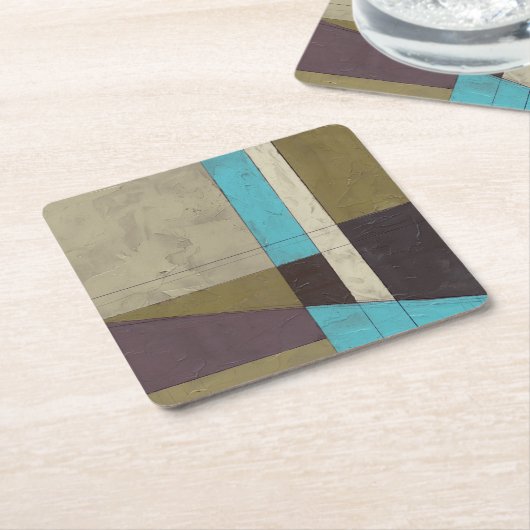 Zeitgemäße Minimalistische Malerei mit tiefer Farb Rechteckiger Pappuntersetzer (angewinkelt)