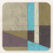 Zeitgemäße Minimalistische Malerei mit tiefer Farb Rechteckiger Pappuntersetzer (Vorderseite)