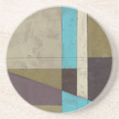 Zeitgemäße Minimalistische Malerei mit tiefer Farb Sandstein Untersetzer (Vorne)