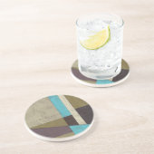 Zeitgemäße Minimalistische Malerei mit tiefer Farb Sandstein Untersetzer (Seite)