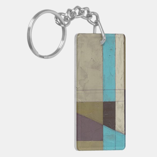 Zeitgemäße Minimalistische Malerei mit tiefer Farb Schlüsselanhänger (Vorderseite links)