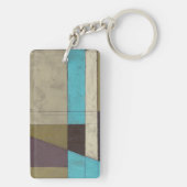 Zeitgemäße Minimalistische Malerei mit tiefer Farb Schlüsselanhänger (Rückseite)