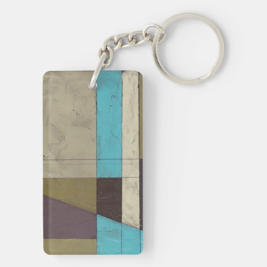 Zeitgemäße Minimalistische Malerei mit tiefer Farb Schlüsselanhänger (Rückseite)