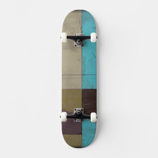 Zeitgemäße Minimalistische Malerei mit tiefer Farb Skateboard (Vorderseite)