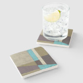 Zeitgemäße Minimalistische Malerei mit tiefer Farb Steinuntersetzer (Seitenansicht)