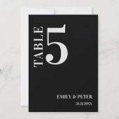 Zeitgemäße Minimalistische WEDD-Tischnummer Dankeskarte (Vorderseite)