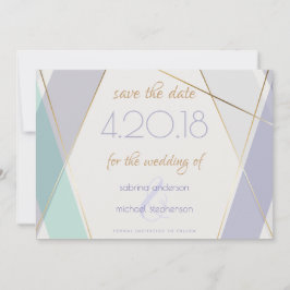 Zeitgemäße moderne geometrische Streifen Mini-Viol Save The Date