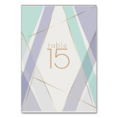 Zeitgemäße moderne geometrische Streifen Mini-Viol Tischnummer (Rückseite)