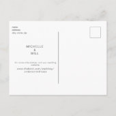 Zeitgemäße Monogramm B/W Save the Date einfach Ankündigungspostkarte (Rückseite)