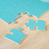 Zeitgemäße Monogramme anpassbar: "E" Aqua Puzzle (Seite)