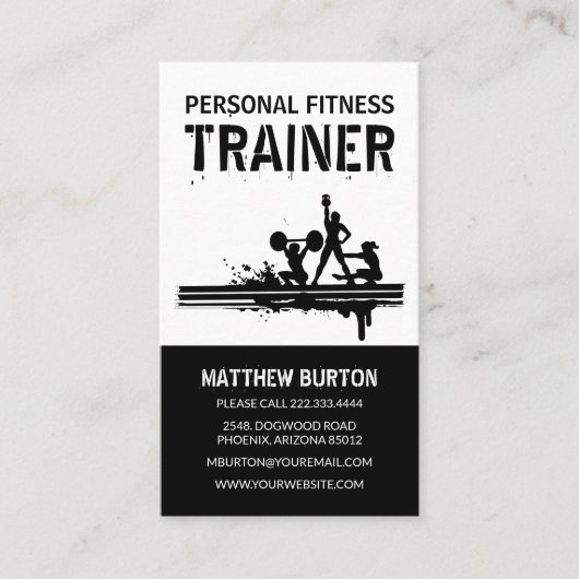 Zeitgemäße Person-Fitness-Trainder Visitenkarte (Vorderseite)