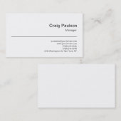 Zeitgemäße Schwarz-weiße Trendkarte Visitenkarte (Vorne/Hinten)