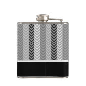 Zeitgemäße Schwarz-weiße Zickzack Streifen und Nam Flachmann (Rückseite)