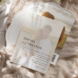 Zeitgemäße Skripterstellung Zwei Foto QR CODE Einladung