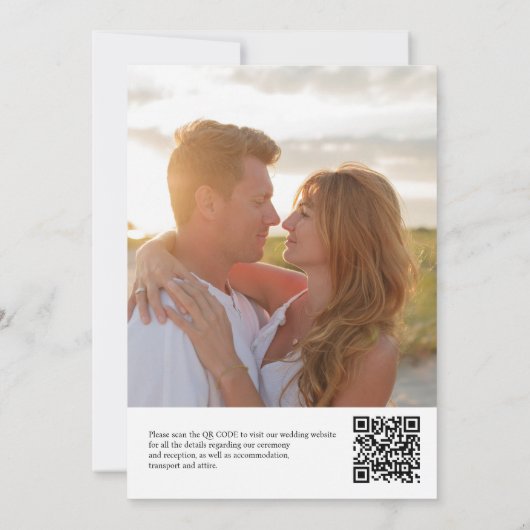 Zeitgemäße Skripterstellung Zwei Foto QR CODE Einladung (Rückseite)