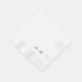 Zeitgemäße Skriptinitialen B/W Hochzeitsgeprägt Serviette (Ecke)