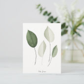 Zeitgemäße und minimalistische Blattgestaltung Postkarte (Stehend Vorderseite)