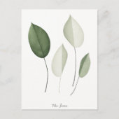 Zeitgemäße und minimalistische Blattgestaltung Postkarte (Vorderseite)