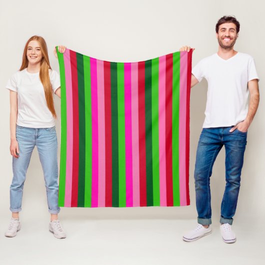 Zeitgemäße Weihnachtsstreifen Fleecedecke (Beispiel)