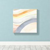 Zeitgemäße Wellen | Neutrale moderne Wasserfarbe Leinwanddruck (Insitu (Holzboden))