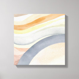 Zeitgemäße Wellen | Neutrale moderne Wasserfarbe Leinwanddruck