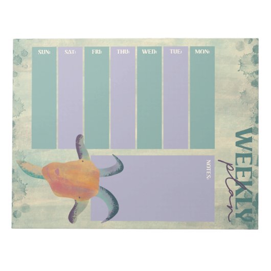 Zeitgemäßer bemalt Ziegenbilustration Weekly Plann Notizblock (Vorderseite)