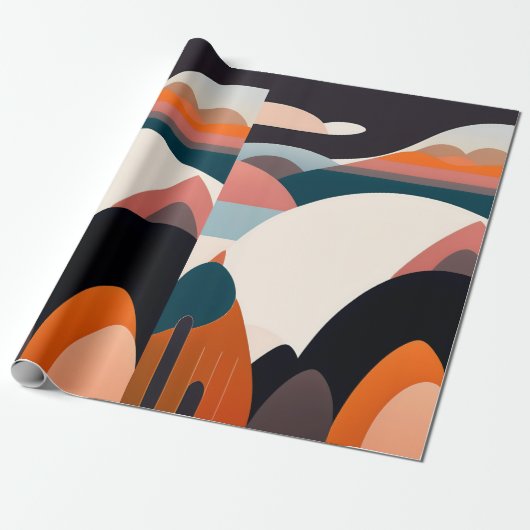 Zeitgemäßes Abstraktes Kunstpapier Geschenkpapier (Ungerollt)