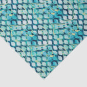 Zeitgemäßes blaues Abstraktes Muster Seidenpapier (Detail)