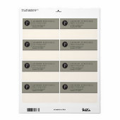 Zeitgemäßes Etikett für den Versand von Monogramme (Vorne)