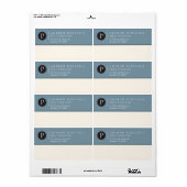 Zeitgemäßes Etikett für den Versand von Monogramme (Vorne)