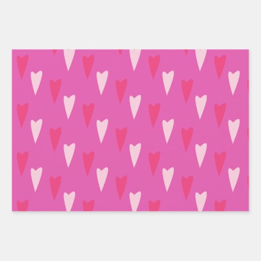 Zeitgemäßes Herz-Pointy-Muster-Umschlagpapier Geschenkpapier Set (Vorderseite 3)