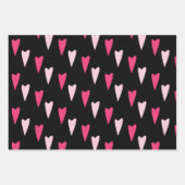 Zeitgemäßes Herz-Pointy-Muster-Umschlagpapier Geschenkpapier Set (Vorderseite)