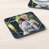 Zeitgemäßes Monogramm-Foto Getränkeuntersetzer (Linke Seite)