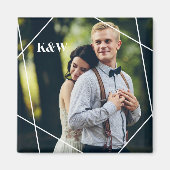 Zeitgemäßes Monogramm-Foto Magnet (Vorne)