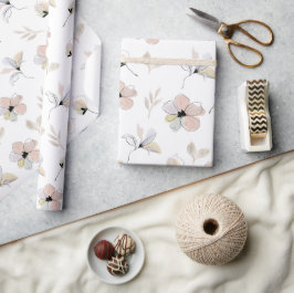 Zeitgemäßes Papier für Boho-Blumenmuster Geschenkpapier