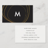 Zeitgemäßes Rundmuster mit Monogramm Visitenkarte (Vorne/Hinten)