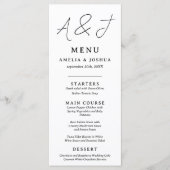 Zeitgemäßes Schwarz-Weiß-Menü Menükarte (Vorderseite)