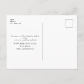 Zeitgemäßes Schwarzes Foto Save the Date Postkarte (Rückseite)