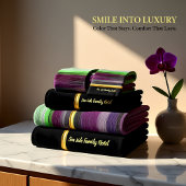 Zeitgenössisch abstrakt in grün lila grau badhandtuch set