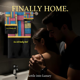 Zeitgenössisch abstrakt in mehrfarbigen Korbflecht Badhandtuch Set