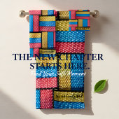 Zeitgenössisch abstrakt in mehrfarbigen Korbflecht Badhandtuch Set