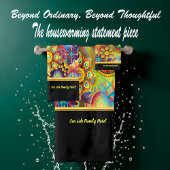 Zeitgenössisch abstrakt in mehrfarbiger Goldfolie Badhandtuch Set