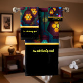 Zeitgenössisch abstrakt in mehrfarbiger Laterne Badhandtuch Set