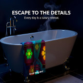 Zeitgenössisch abstrakt in mehrfarbiger Signalleuc Badhandtuch Set