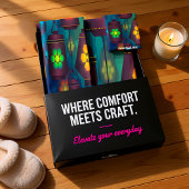 Zeitgenössisch abstrakt in mehrfarbiger Signalleuc Badhandtuch Set